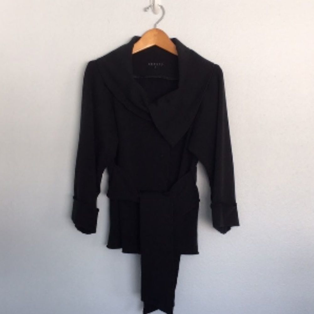 Theory Black Cowl Neck Jacket XS